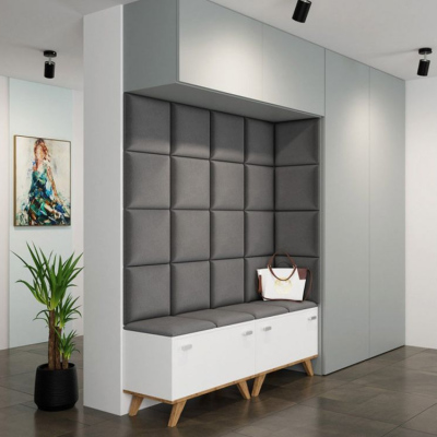 Čalouněný nástěnný panel 30x30 PAG - šedá