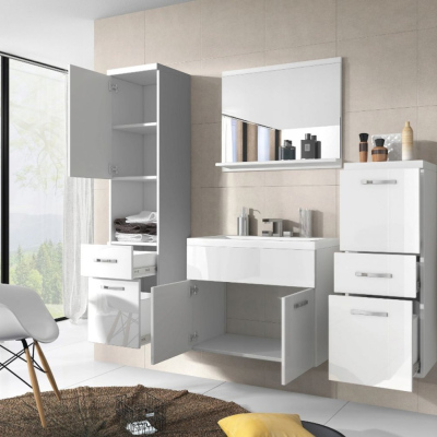 Koupelnová sestava ALINA - bílá / šedý lesk