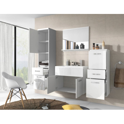 Koupelnová sestava ALINA - bílá / šedý lesk