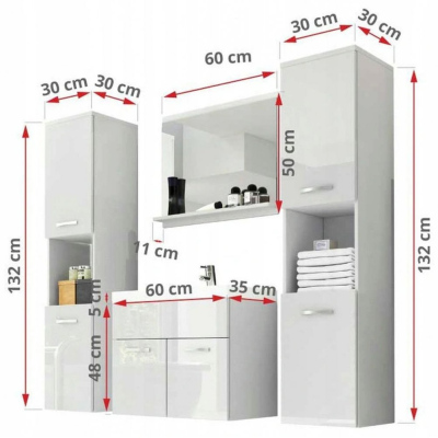 Koupelnová sestava MAYRA XL - bílá / bílý lesk
