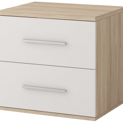 Praktický noční stolek OLEG - dub sonoma / bílá