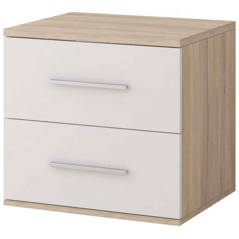 Praktický noční stolek OLEG - dub sonoma / bílá