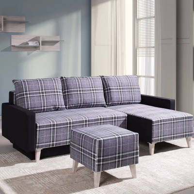 Taburet MURIEL - bílý / černý