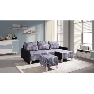 Taburet MURIEL - bílý / černý