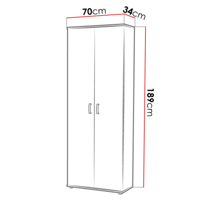Šatní škříň 70 cm PRISCILA - bílá
