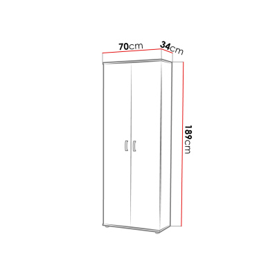 Šatní škříň 70 cm PRISCILA - bílá