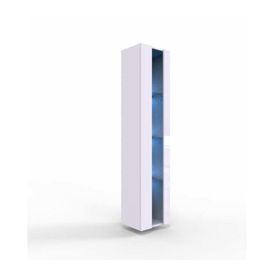 Prosklená vitrína ASHTON 180 - lesklá bílá