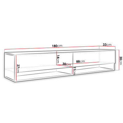 Televizní stolek 180 cm WILLA A - dub wotan