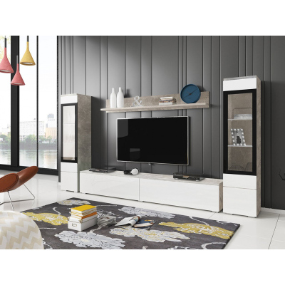 Obývací stěna WANDA 2 - bílá / beton