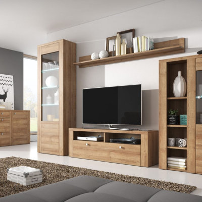 Televizní stolek s výklenky LEONOR - dub riviera