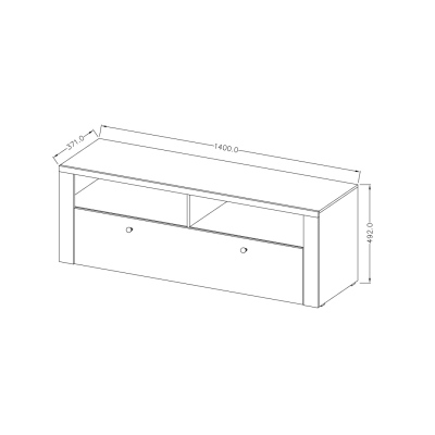 Televizní stolek s výklenky LEONOR - dub riviera