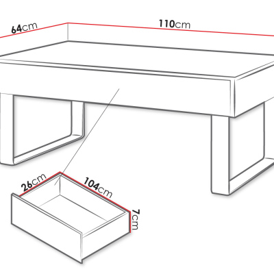 Konferenční stolek CHEMUNG 1 - bílý / lesklý bílý