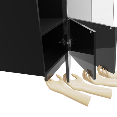 Obývací stěna CHEMUNG 17 - černá / lesklá černá