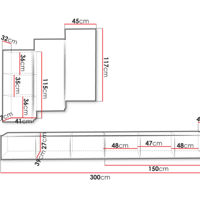 Obývací stěna CHEMUNG 17 - černá / lesklá černá
