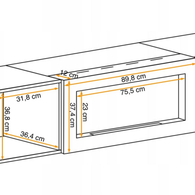 Obývací stěna s biokrbem FREYA 4 - bílá