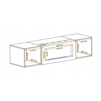 Obývací stěna s biokrbem FREYA 4 - bílá