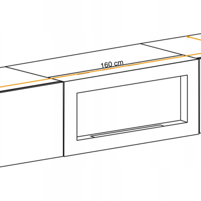 Obývací stěna s biokrbem FREYA 4 - bílá