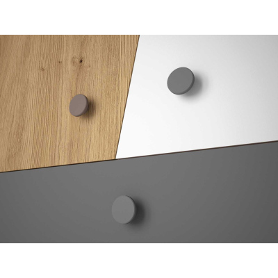 Kombinovaná komoda CHIMA 1 - dub artisan / bílá / šedá