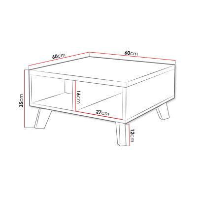 Konferenční stolek COLINA 2 - dub sonoma / bílý