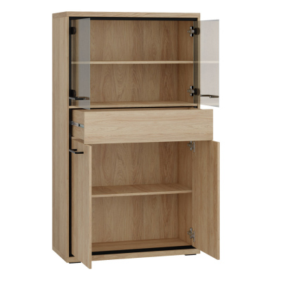 Nízká vitrína s LED osvětlením SUCRE - ořech hikora