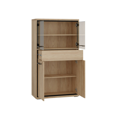 Nízká vitrína s LED osvětlením SUCRE - ořech hikora