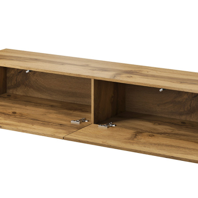 Obývací stěna s LED RGB osvětlením ASHTON 5 - černá / lesklá černá