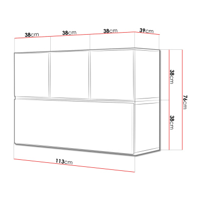 Stěna do obývacího pokoje NORMANDIA 13 - bílá
