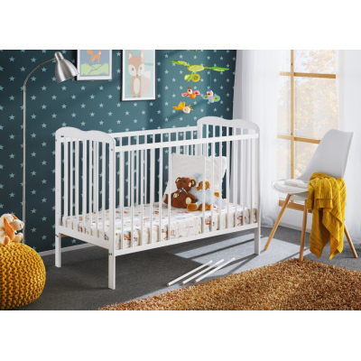 Postýlka pro miminka s matrací FINA - 60x120, bílá