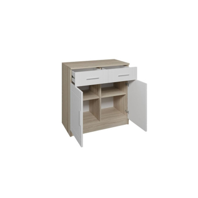 Kombinovaná komoda PARISA - šířka 69 cm, dub sonoma / bílá