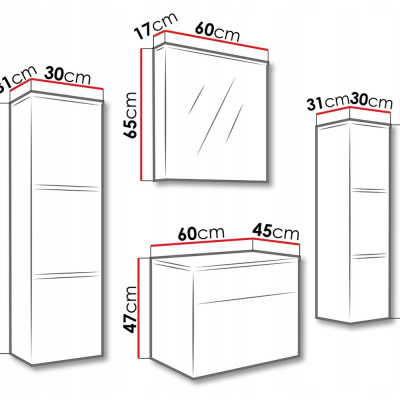 Koupelnová sestava OPORTO - bílá
