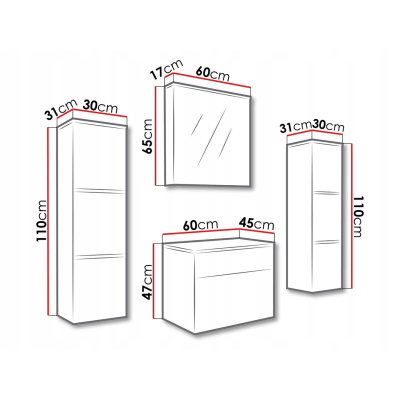 Koupelnová sestava OPORTO - bílá