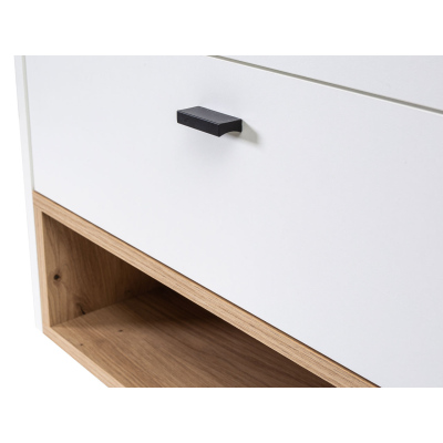 Koupelnová sestava BEND - bílá / dub artisan + baterie Economico ZDARMA