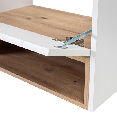 Koupelnová sestava BEND - bílá / dub artisan + baterie Economico ZDARMA