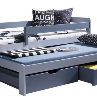 Rozkládací dětská postel 80x180 GERA - šedá / grafitová