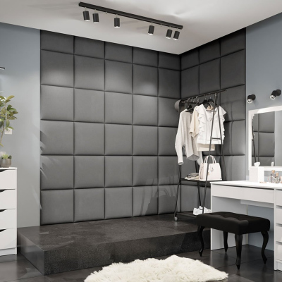 Čalouněný panel na zeď 42x42 PAG - šedý