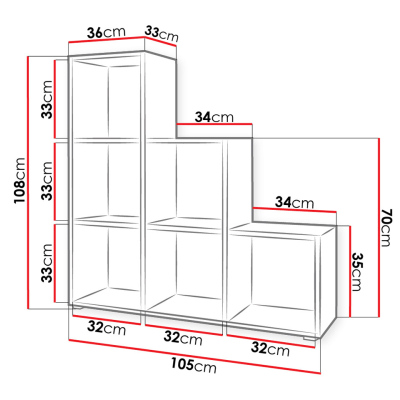 Policový regál HARKEN 1 - bílý