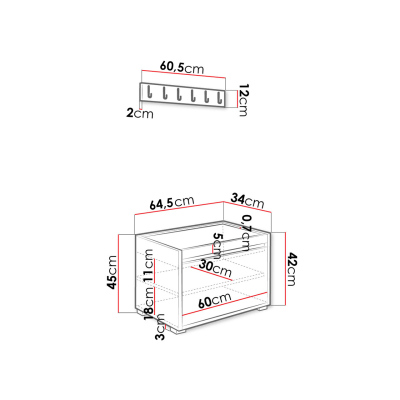 Předsíňová stěna CLENZE 2 - bílá / mentolová
