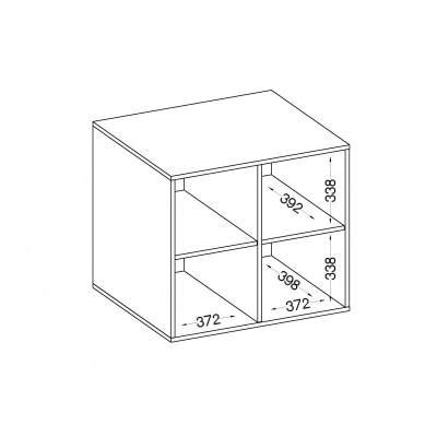 Horní policová skříňka MABAKA - šedá