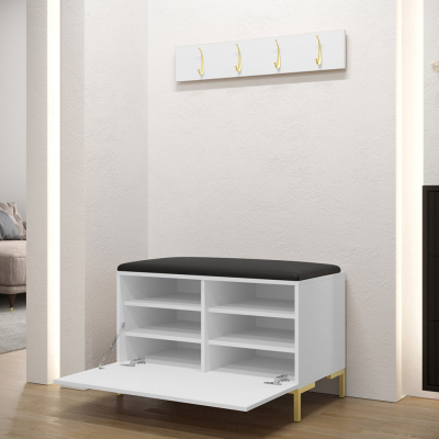 Nábytek do předsíně s čalouněnými panely ANDORA 7 - dub zlatý / šedý