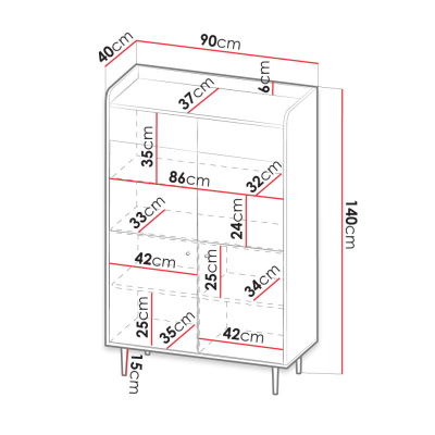 Vitrína MARIKO 2 - brandy castello