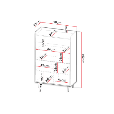Vitrína MARIKO 2 - brandy castello