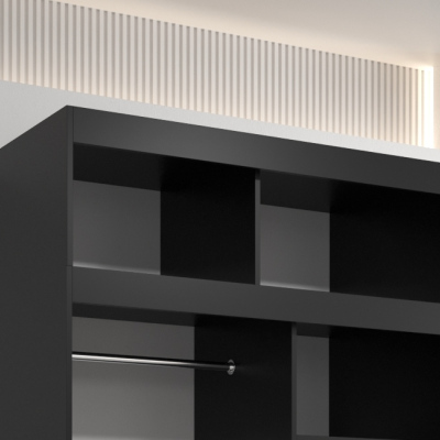 Nástavec k šatní skříni UNI 120 - černý