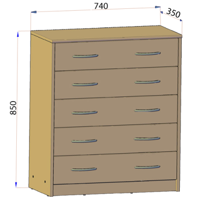 Šuplíková komoda IBOJA - dub sonoma / bílá