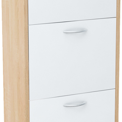 Výklopný botník IBOJA - dub sonoma / bílý