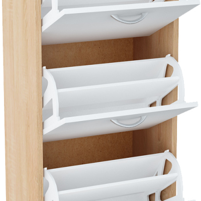 Výklopný botník IBOJA - dub sonoma / bílý