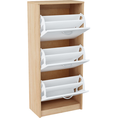 Výklopný botník IBOJA - dub sonoma / bílý