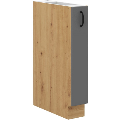 Výsuvná skříňka SOPHIA - šířka 15 cm, šedá / dub artisan