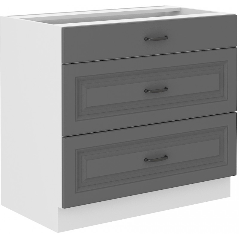 Dolní šuplíková skříňka SOPHIA - šířka 80 cm, šedá / bílá