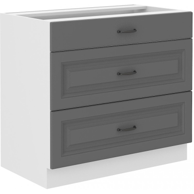 Dolní šuplíková skříňka SOPHIA - šířka 80 cm, šedá / bílá