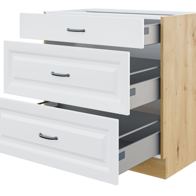 Dolní šuplíková skříňka SOPHIA - šířka 80 cm, šedá / bílá